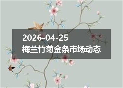 2026-04-25梅兰竹菊金条市场动态