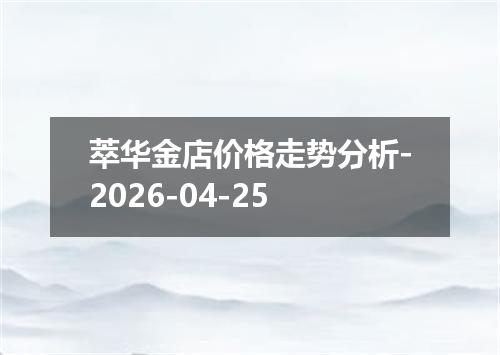 萃华金店价格走势分析-2026-04-25