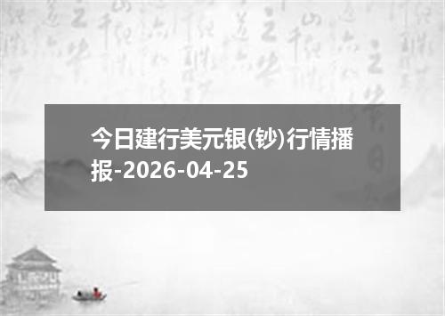 今日建行美元银(钞)行情播报-2026-04-25