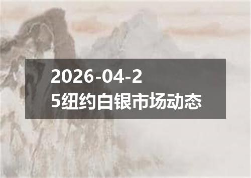 2026-04-25纽约白银市场动态