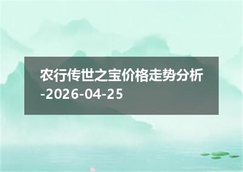 农行传世之宝价格走势分析-2026-04-25