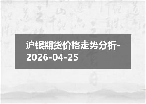 沪银期货价格走势分析-2026-04-25