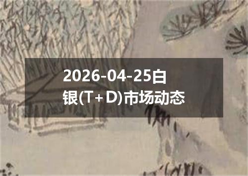 2026-04-25白银(T+D)市场动态