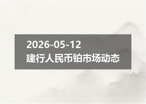 2026-05-12建行人民币铂市场动态