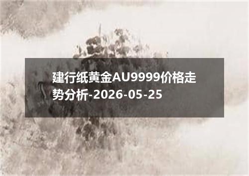 建行纸黄金AU9999价格走势分析-2026-05-25